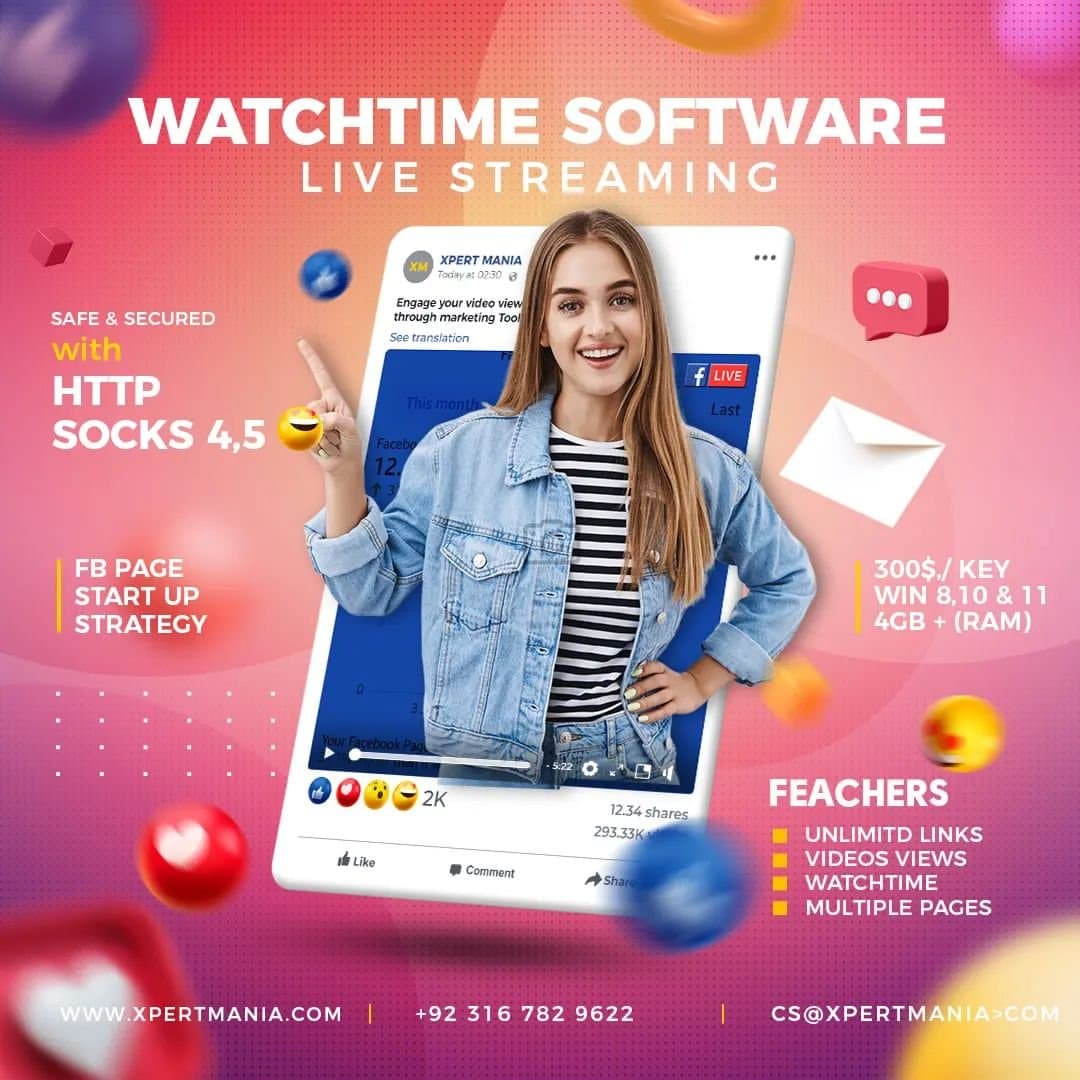 Facebook Watchtime (Viewers ) Software For Windows