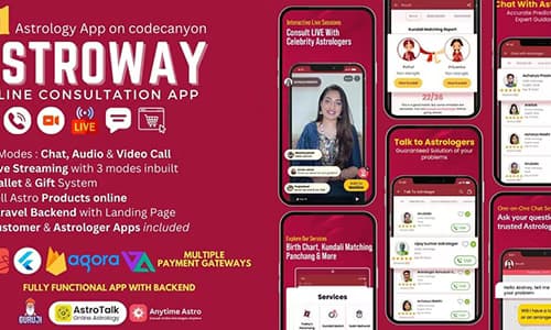 Astrology Consultation App with PHP Backend | Audio-Video Calls, Chat with Live Streaming