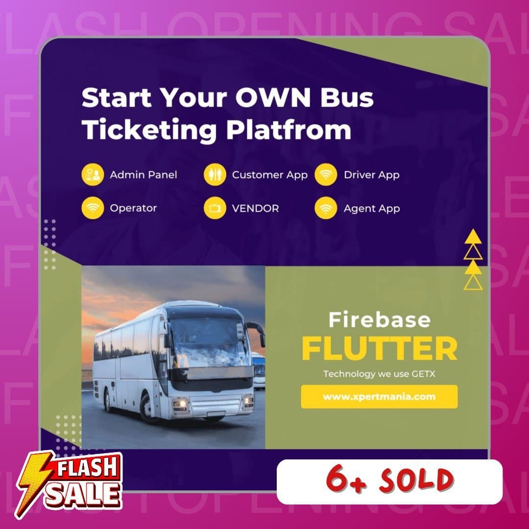Online Multi Vendor Bus Ticket Booking App & Reservation System Flutter Solution